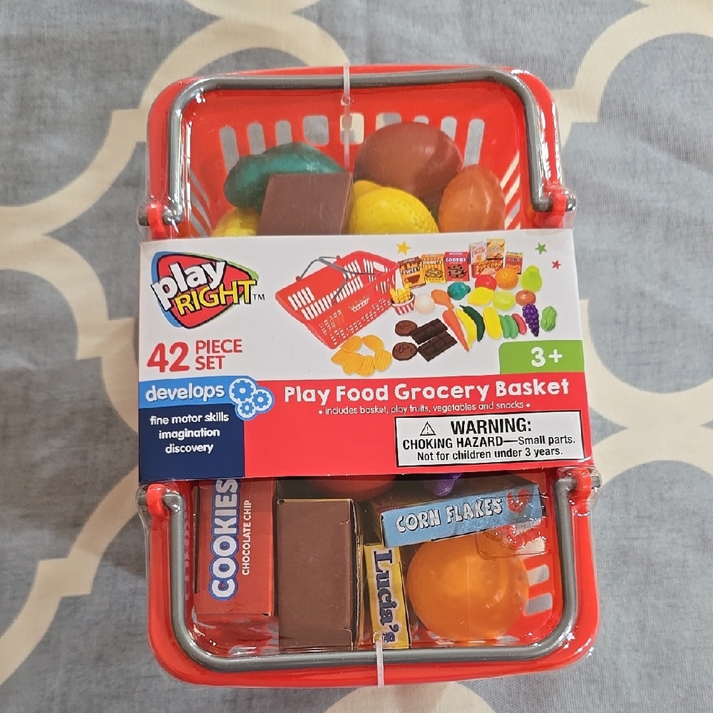 Toy Play Food Grocery Basket